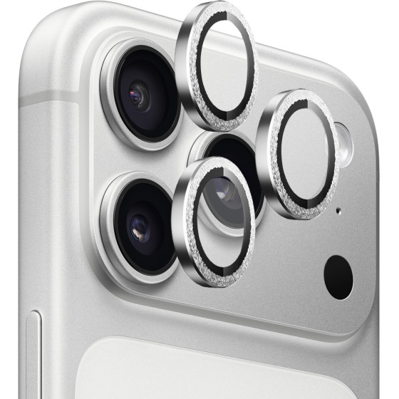 Blueo - Original Metal Frame Lens Glass - iPhone 17 Pro / iPhone 17 Pro Max - Silver Diamond