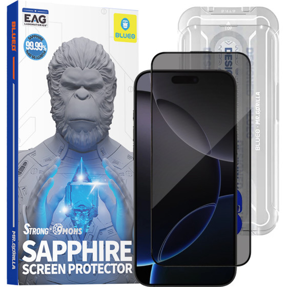 Blueo - Premium Sapphire Non Breaking / Scratching 9H Glass - iPhone 16 Pro Max / iPhone 17 Pro Max - Privacy
