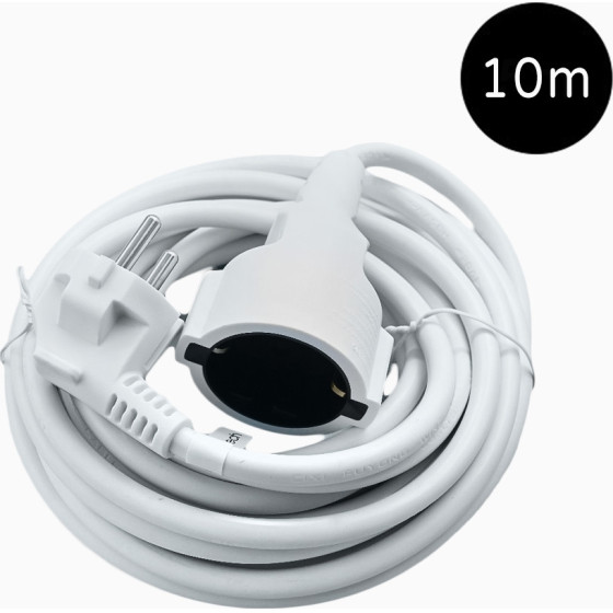 LAMTECH EXTENSION CORD WITH CHILDREN PROTECTION 10M WHITE OEM - (LAM980312)