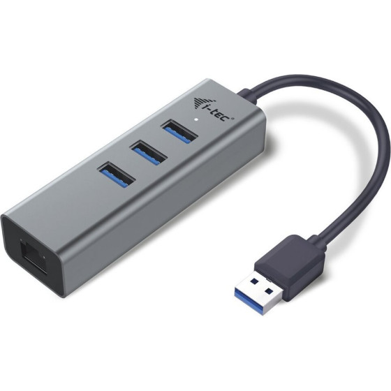 I-Tec Usb 3.0 Hub METAL/ 3 porty/ Usb 3.0 Na Gigabit Ethernet Adapter (RJ45)/ ���� - (U3METALG3HUB)