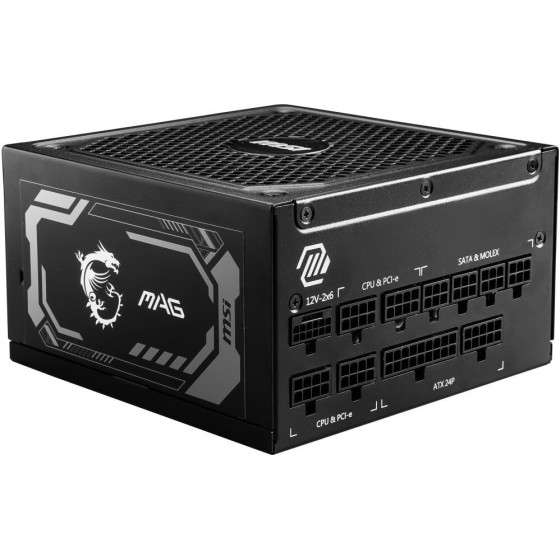 MSI Psu Mag A1000GL PCIE5/ 1000W/ ATX3.1/ act. PFC/ 7 Let warranty/ 135mm fan/ modular/ 80PLus Gold - (306-7ZP9B11-CE0)