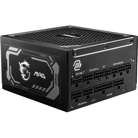 MSI Psu Mag A1250GL PCIE5/ 1250W/ ATX3.1/ act. PFC/ 7 Let warranty/ 135mm fan/ modular/ 80PLus Gold - (306-7ZP9A11-CE0)