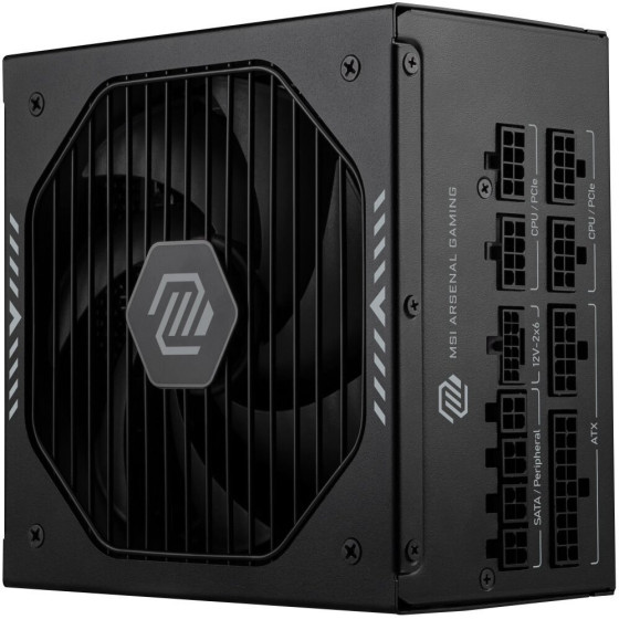 MSI Zdroj Mag A1000GLs PCIE5/ 1000W/ ATX3.1/ akt. PFC/ 7 Let celk. zaruka/ 135mm fan/ Modularni kabelaz/ 80PLus Gold - (306-7ZPIX11-CE0)