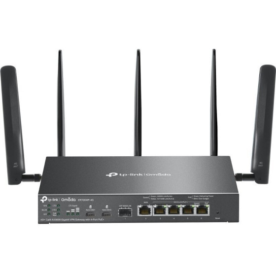 TP-Link Omada Vpn Router, 2x Nano SIM, AX3000 Wifi 6, 1x Sfp GWAN, 1x GWAN, 4x Glan PoE+ - (ER706WP-4G)
