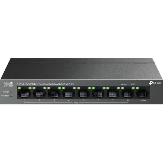 TP-Link Switch 1x LAN, 8x Lan With PoE+, 63W - (LS109P)