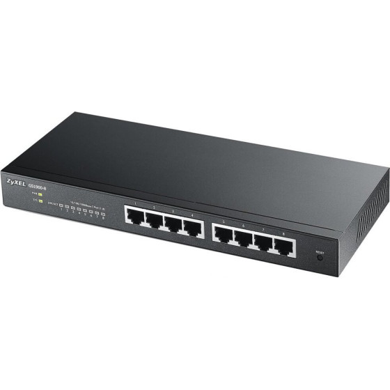 Zyxel GS1900-8 v2, 8 Port Gbe L2 Smart switch, desktop, Fanless - (GS1900-8-EU0102F)