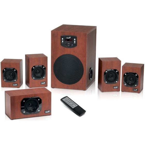 Genius Speakers SW-Hf 5.1 4600 Ver. II/ 5.1/ 120W/ wood/ Remote Control - (31730016400)