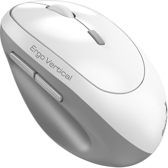Genius Ergo 8350S White Grey/ vertical/ 2400 dpi/ Wireless 2,4GHz+Bt 5.3/ 6 buttons/ Copilot/ Silenr - (31030041401)