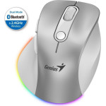 Genius Ergo 9000S Pro Silver/ Dual Bluetooth + 2,4GHz/ 2400 dpi/ wireless/ 6buttons/ Silent - (31030039402)