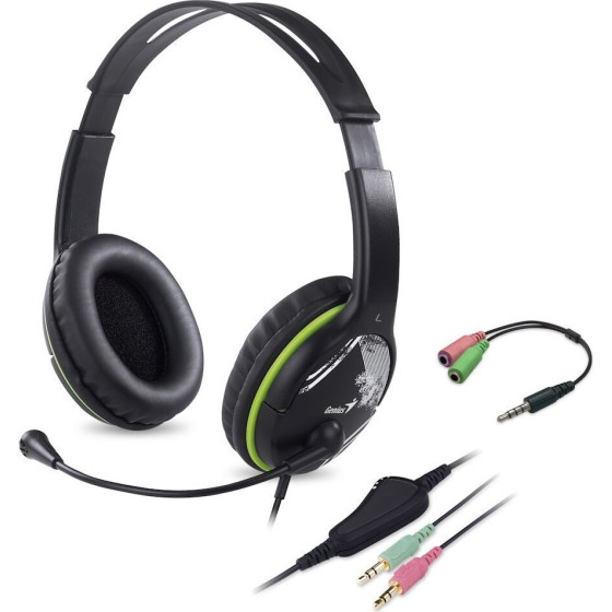 Genius Headset HS-400A, 2x 3,5 jack, Single Jack Adapter - (31710031400)