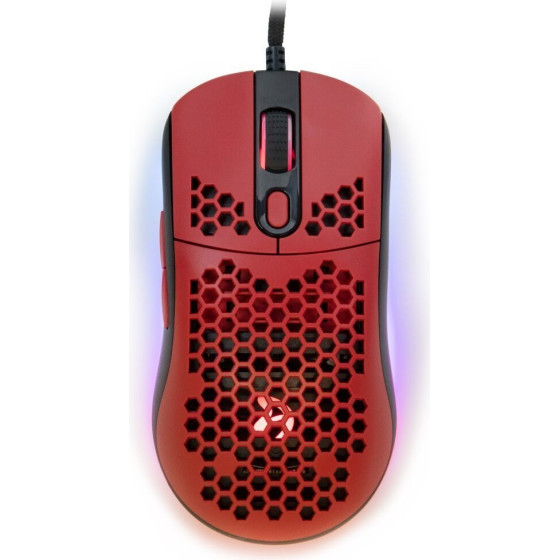 Arozzi Gaming Mouse Favo Ultra Light Black-Red/ wired/ 16.000 dpi/ USB/ 7 buttons/ RGB/ Blackred - (AZ-FAVO-BKRD)