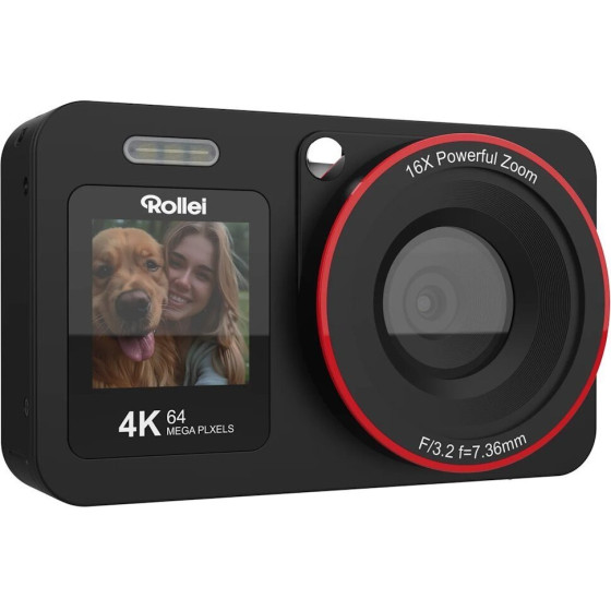 Rollei Compactline 64 Dual Screen/ 64 MPix/ 18x Digital zoom/ 2,8 a 1,4'' LCD/ 4K video/ Cerny - (12030)