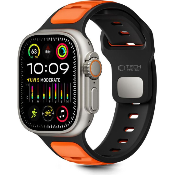 Tech-Protect Iconband Line Apple Watch 8 / 9 / 10 / 11 / Se / Ultra (44 / 45 / 46 / 49 MM) BLACK/ORANGE