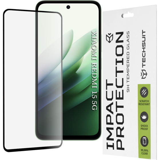 Techsuit - 111D Full Cover / Full Glue Glass - Xiaomi Redmi 15 4G / Redmi 15 5G - Black