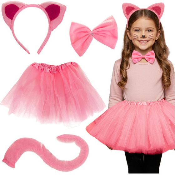 Kruzzel Kitten Costume - Pink 4-Piece 26517 - (18504-0)