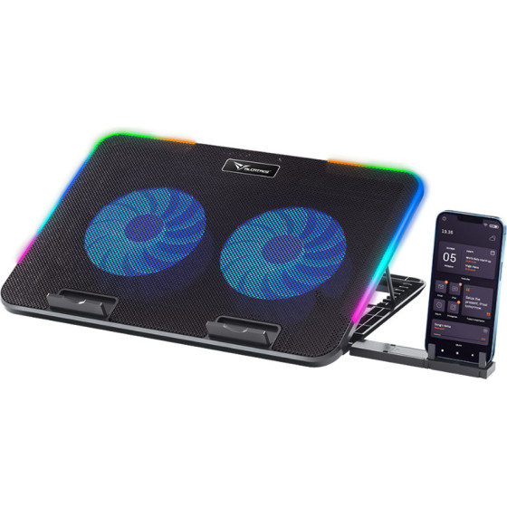 Alcatroz Notebook & Phone Cooling Stand 2 Fans Vendaval G2 Rgb Black Oem - (VENDAVAL-G2-RGB)