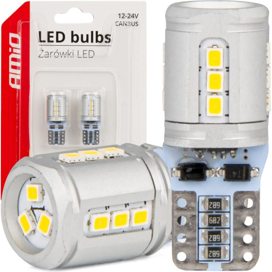 AMiO T10e W5W 12/24V 15x2016 Smd Led CAN-Bus ����� 2���. - (03723)