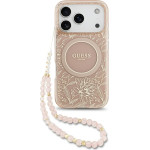 Guess Iml Flowers Electro Pearl Strap Magsafe Case For Iphone 17 Pro Pink - (GUHMP17LHCPOFPP)