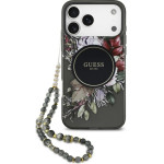 Guess Iml Flowers Pearl Strap Magsafe Case For Iphone 17 Pro Max Black - (GUHMP17XHFWBRCESK)