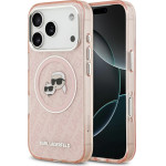Karl Lagerfeld Iml Glitter Karl & Choupette Heads Logo Magsafe Case For Iphone 17 Pro Pink - (KLHMP17LHMKBKCHOP)