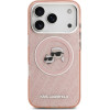 Karl Lagerfeld Iml Glitter Karl & Choupette Heads Logo Magsafe Case For Iphone 17 Pro Pink - (KLHMP17LHMKBKCHOP)