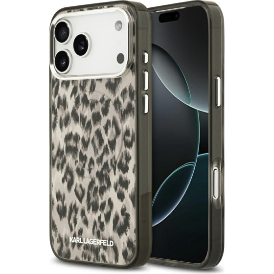 Karl Lagerfeld Iml Leopard Pattern Magsafe Case For Iphone 17 Pro Max Brown - (KLHMP17XHDLEOICW)