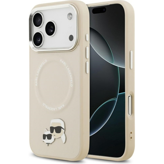 Karl Lagerfeld Karl & Choupette Pins Magsafe Case For Iphone 17 Pro Beige - (KLHMP17LPSMLRKCE)