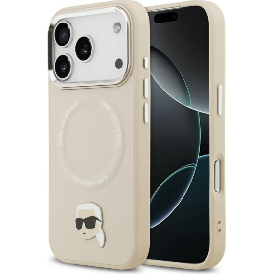 Karl Lagerfeld Karl Pin Magsafe Case For Iphone 17 Pro Beige - (KLHMP17LPSMLRKLE)