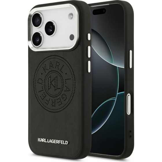 Karl Lagerfeld Point & Metal Logo Magsafe Case For Iphone 17 Pro Black - (KLHMP17LPSKRPMK)