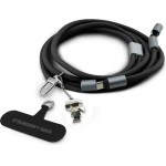 Karl Lagerfeld Universal Cbdy Ikonik Charm USB-C/USB-C Cable Lanyard Black - (KLCCUCNMSCKIK)