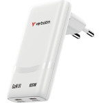 Verbatim Fold n Go Mains Charger Gan 65W White - (32355)