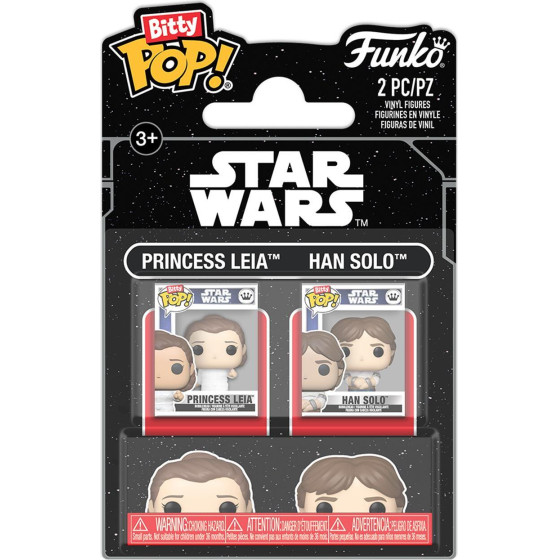 Funko Bitty Pop! 2-Pack Disney: Star War - Princess Leia & Han Solo Vinyl Figures