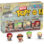 Funko Bitty Pop! 4-Pack: One Piece - Monkey D. Luffy, Roronoa Zoro, Axe-Hand Morgan, Bitty Pop! Chase Vinyl Figures