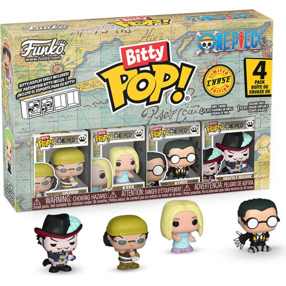 Funko Bitty Pop! 4-Pack: One Piece - Usopp, Kaya, Kuro, Bitty Pop! Chase Vinyl Figures