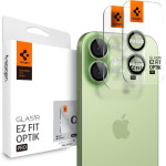 Spigen Camera Cover Optik Pro GLAS.Tr ''Ez FIT'' Camera Protector 2-Pack Iphone 16 / 16 Plus / 17 Green - (AGL10128)