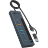Icy Box 9-IN-1 Led Display Hub With 2xTYPE-C PD100W 1xTYPE-C PD20W, 4xUSB3.2 & TYPE-C/Usb Host Connection Grey - (IB-HUB1743-CPD)