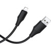 Silicone Cable Usb A To Lightning Hoco 2,4A 1 m X124 black