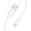 Silicone Cable Usb A To Lightning Hoco 27W 1 m X124 white