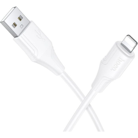 Silicone Cable Usb A To Lightning Hoco 27W 1 m X124 white