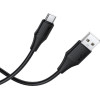 Silicone Cable Usb A To Usb C Hoco 3A 1 m X124 black