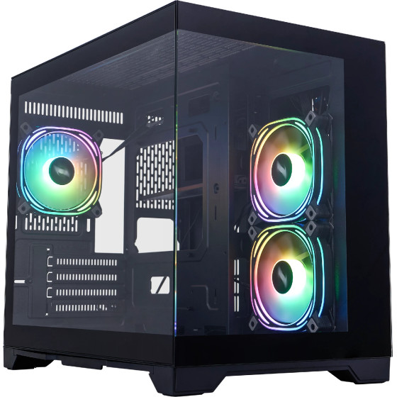 1stPlayer Case mATX - MV6-TP Black - 3 fans included - (MV6-TP-BK-2FB7R-1FB7)