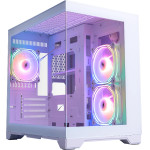 1stPlayer Case mATX - MV6-TP White - 3 fans included - (MV6-TP-WH-2FB7R-W-1FB7-W)