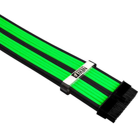1stPlayer Custom Modding Cable Kit Black/Green - ATX24P, EPS, PCI-e - (BGE-001)