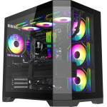 Gamemax Case ATX - HYPE-A Black - 4 x 120 mm Addressable RGB fans - (GM-HYPE-A-BK)