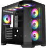 Gamemax Case ATX - HYPE-A Black - 4 x 120 mm Addressable RGB fans - (GM-HYPE-A-BK)