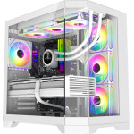 Gamemax Case ATX - HYPE-A White - 4 x 120 mm Addressable RGB fans - (GM-HYPE-A-WH)