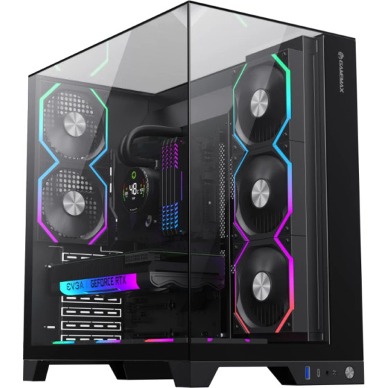 Gamemax Case ATX - Infinity Pro Black - 5 x 120 mm Addressable RGB fans - (GM-14100903090)