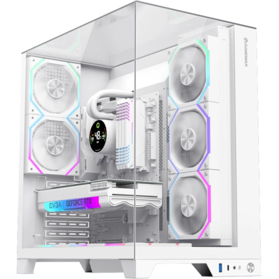 Gamemax Case ATX - Infinity Pro White - 5 x 120 mm Addressable RGB fans - (GM-14100903091)