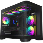 Gamemax Case mATX - HYPE-M Black - 3 x 120 mm Addressable RGB fans - (GM-14100902476)