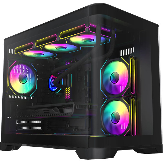 Gamemax Case mATX - HYPE-M Black - 3 x 120 mm Addressable RGB fans - (GM-14100902476)